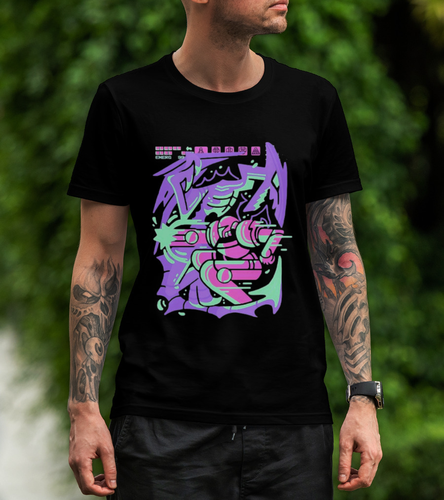 Metroid Space Pirate Skirmish Neon Glitch T-Shirt