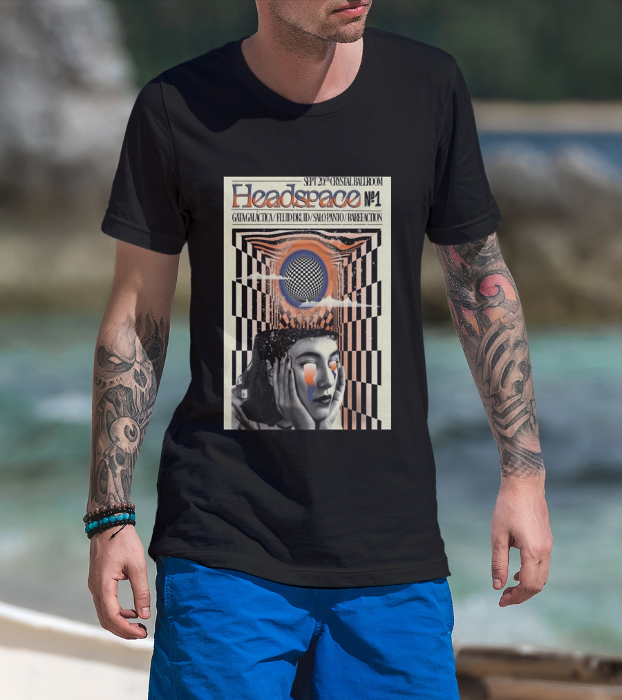 SEPT 20 2025 Crystal Ballroom Headspace No.1 Gata Galactica Fluid Druid Salo Panto Rarefraction T-Shirt