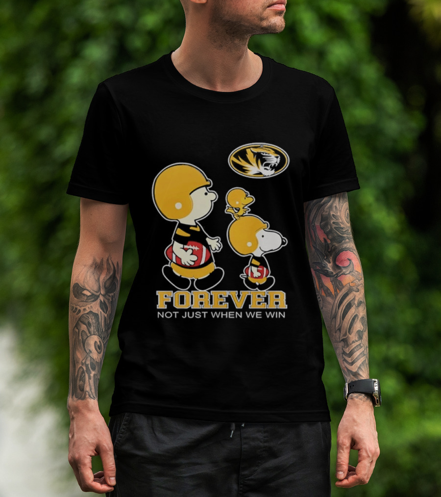 Peanuts Characters Football Mizzou Spirit Forever Not Just When We Win T-Shirt