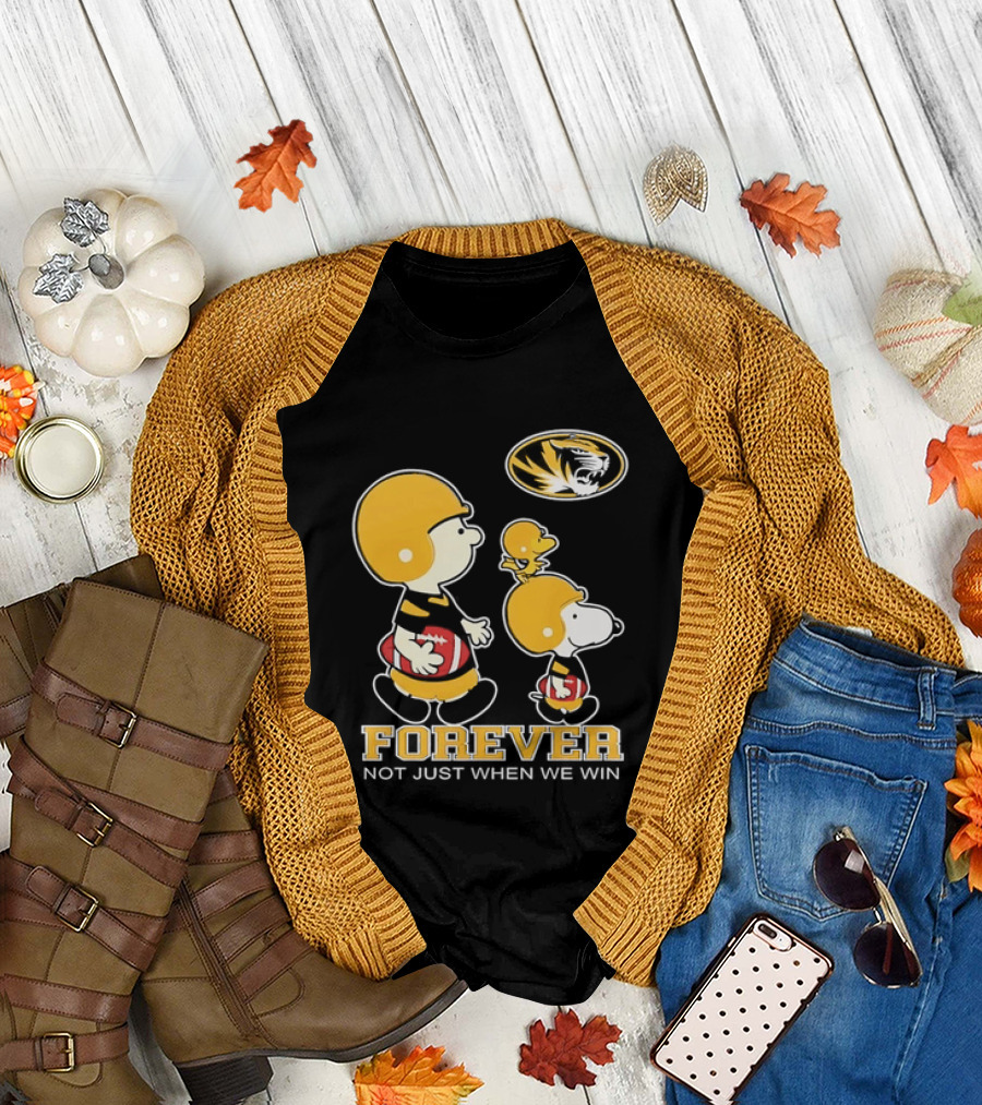 Peanuts Characters Football Mizzou Spirit Forever Not Just When We Win T-Shirt