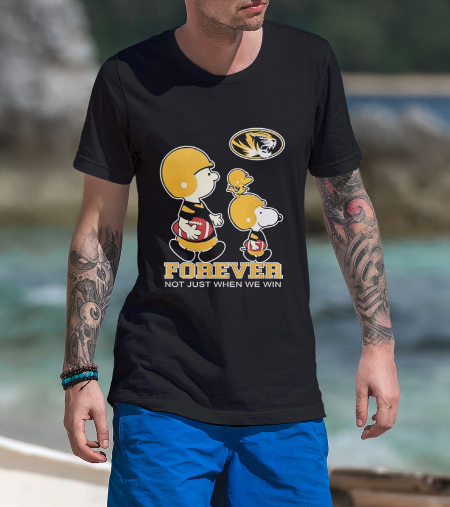 Peanuts Characters Football Mizzou Spirit Forever Not Just When We Win T-Shirt