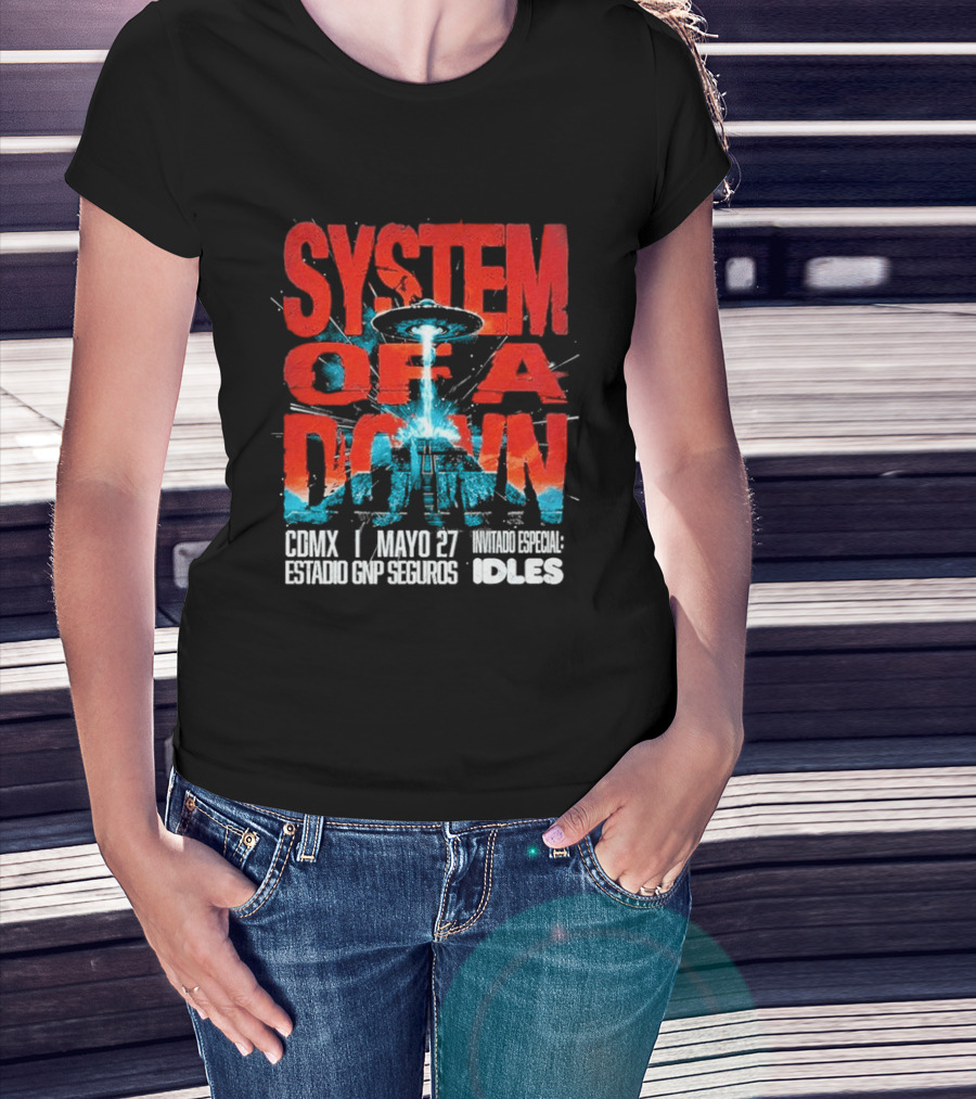 System Of A Down Mexico Tour 2026 CDMX Estadio GNP Seguros May 27 IDLES T-Shirt
