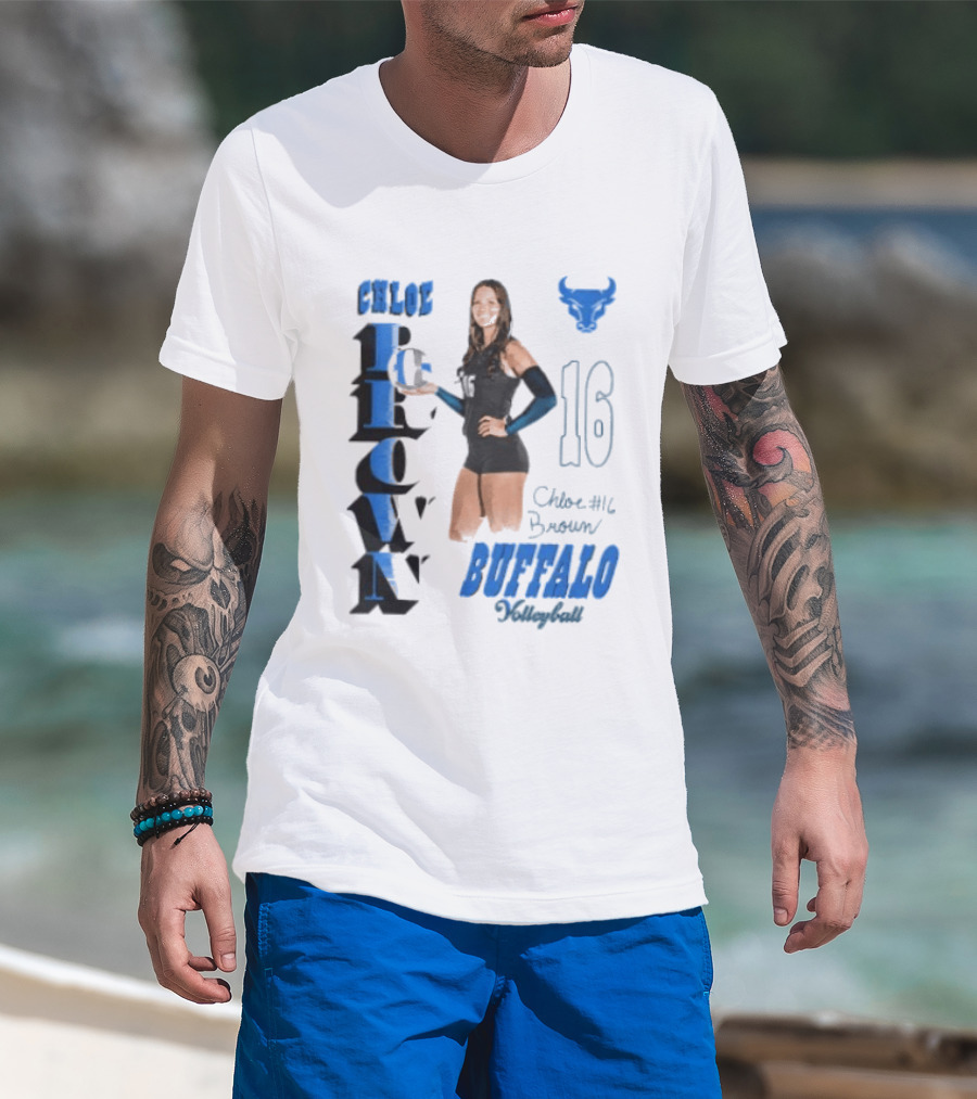 Chloe Brown Buffalo Volleyball Player Number 16 T-Shirt