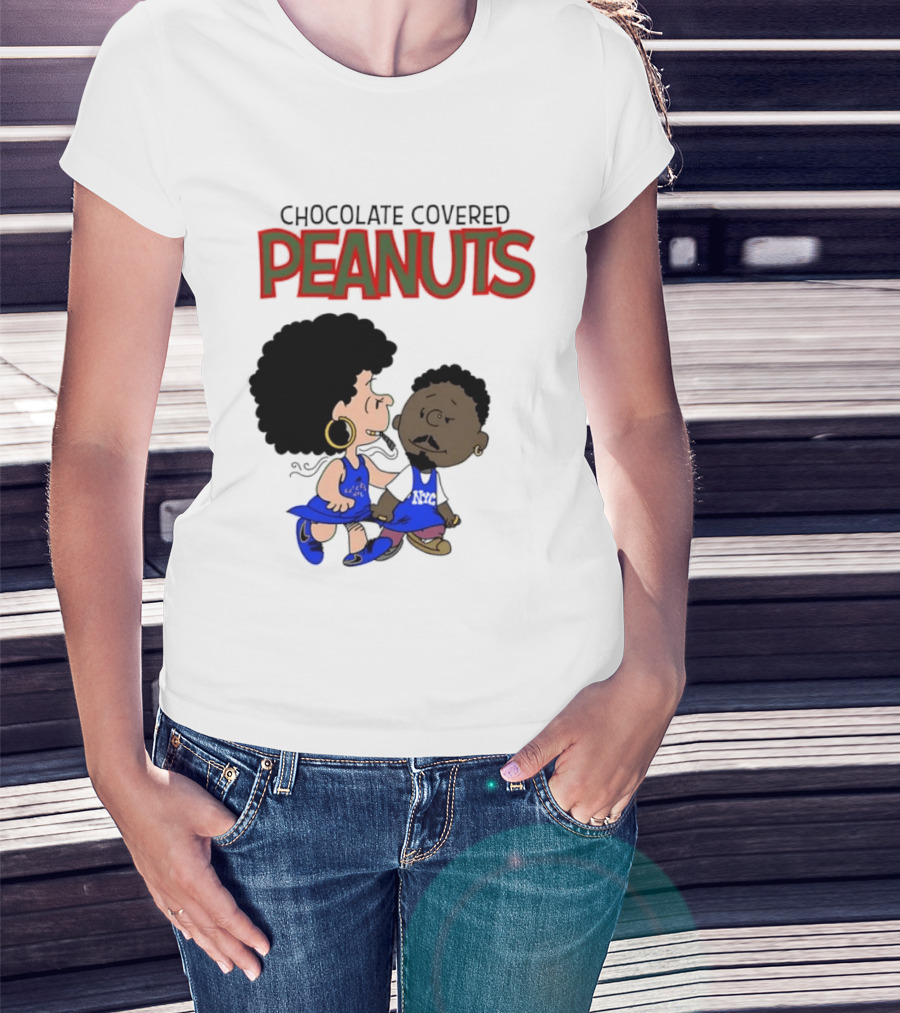 Chocolate Covered Peanuts Characters In Knicks Jerseys T-Shirt