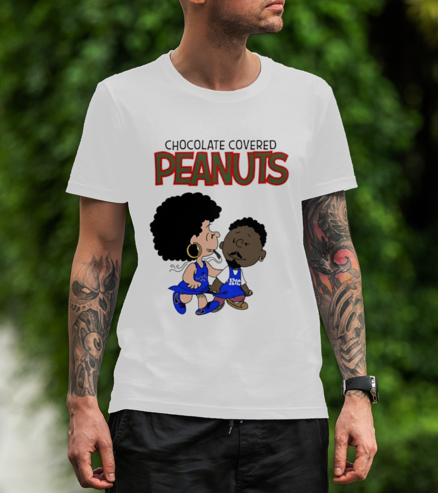 Chocolate Covered Peanuts Characters In Knicks Jerseys T-Shirt