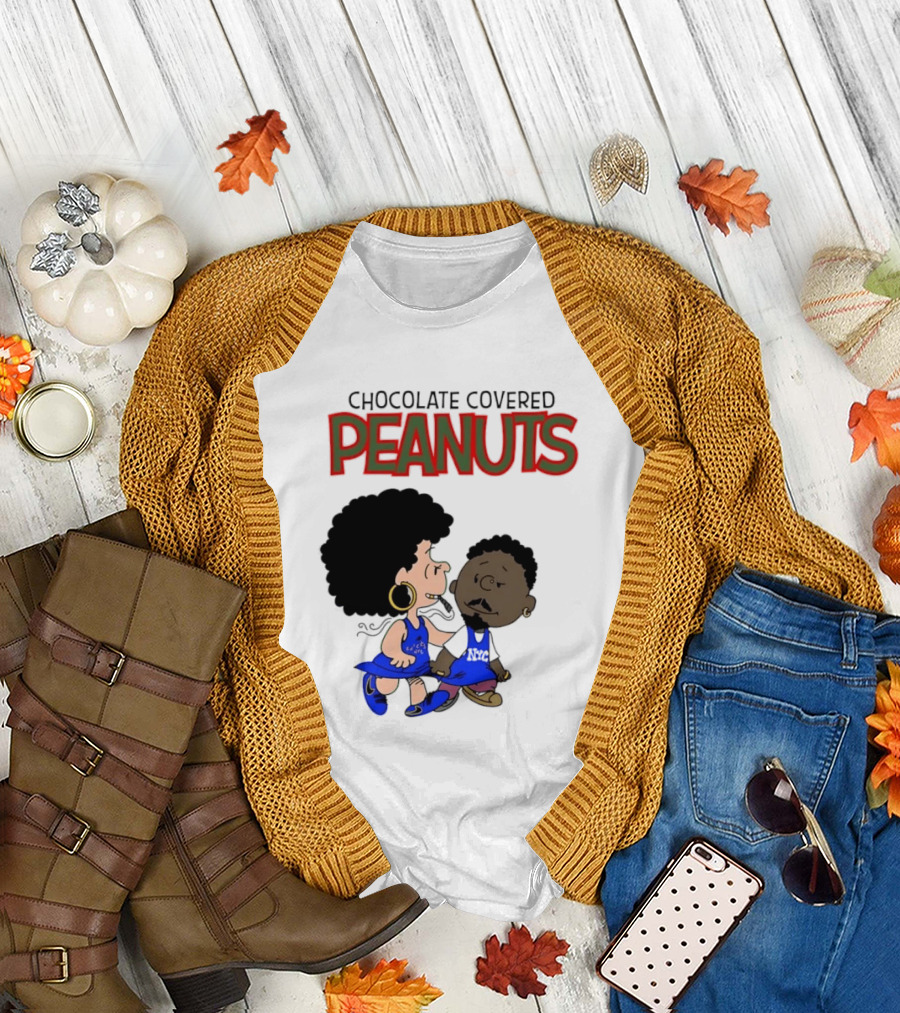 Chocolate Covered Peanuts Characters In Knicks Jerseys T-Shirt
