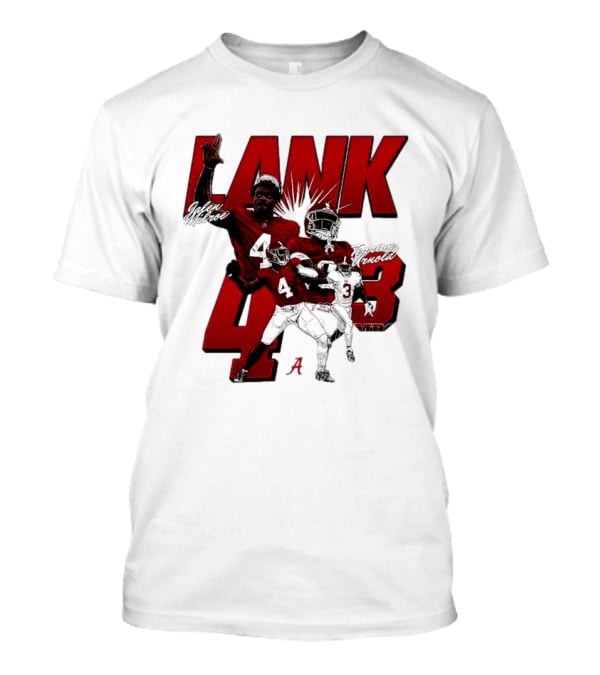 Alabama Crimson Tide Jalen Milroe Terrion Arnold Lank 4th 3 Football Caricature T-Shirt