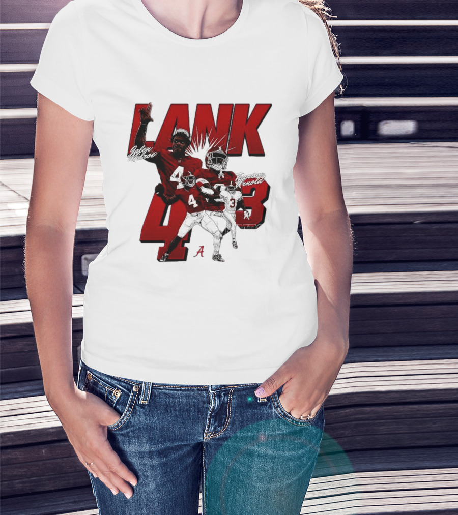 Alabama Crimson Tide Jalen Milroe Terrion Arnold Lank 4th 3 Football Caricature T-Shirt