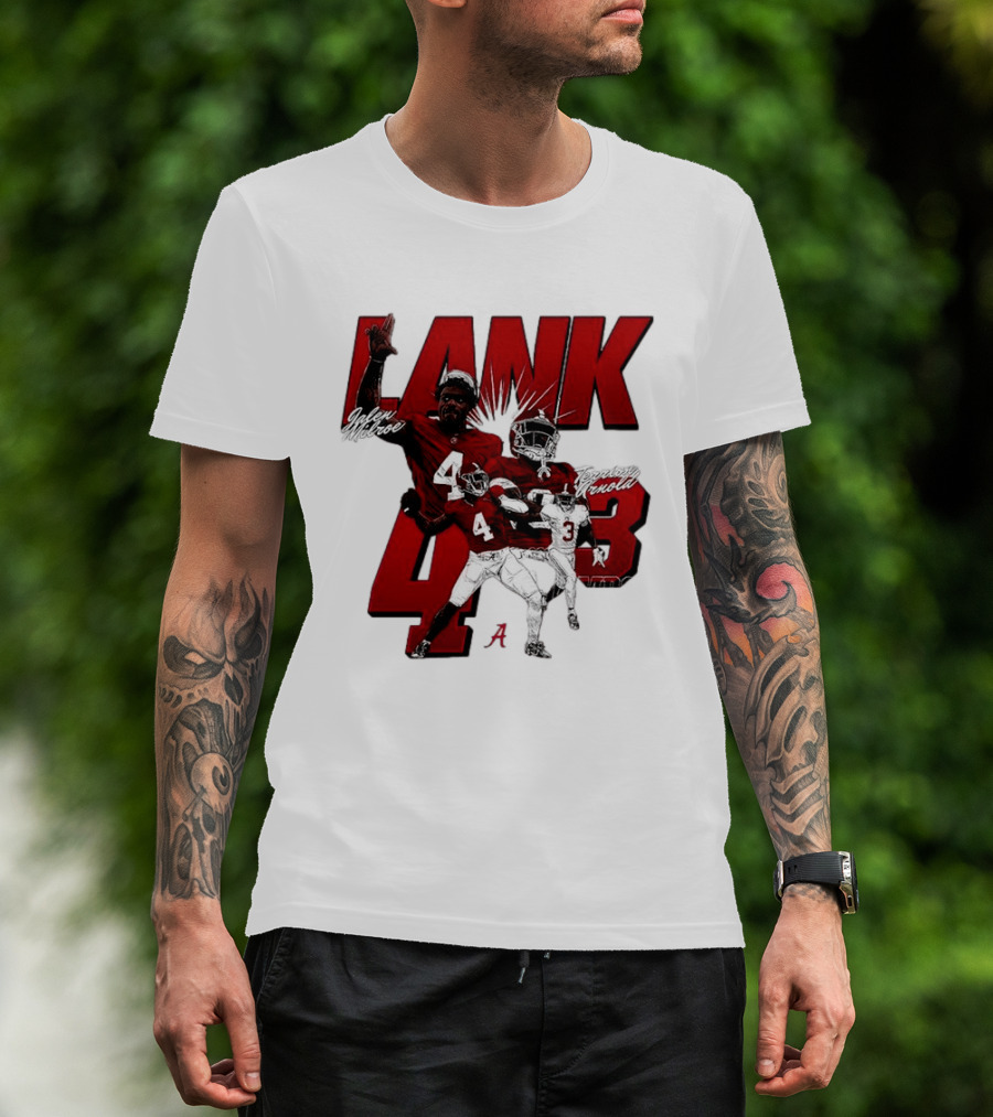Alabama Crimson Tide Jalen Milroe Terrion Arnold Lank 4th 3 Football Caricature T-Shirt