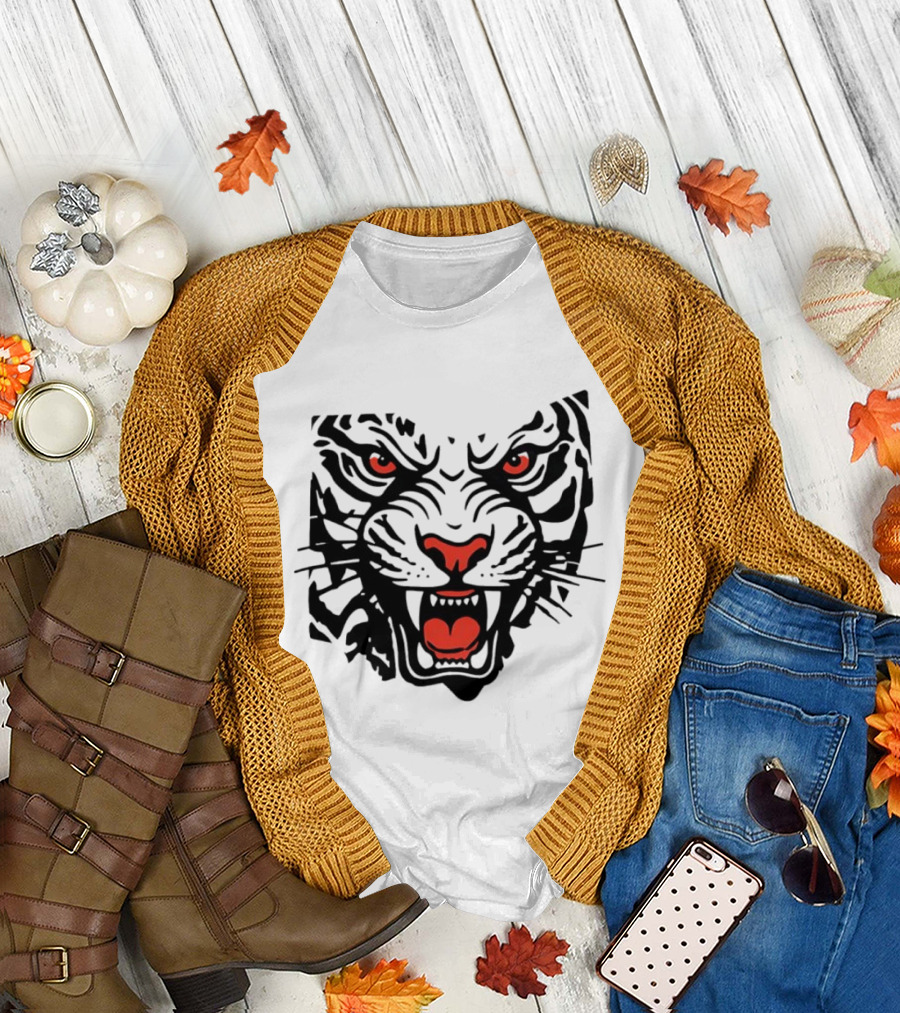 Clemson Tigers Head Clemson University Fierce Tiger Face T-Shirt