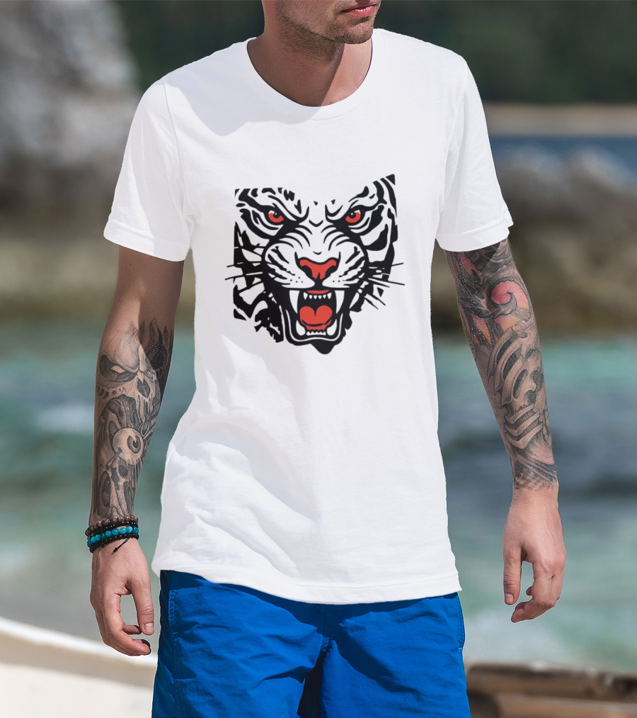 Clemson Tigers Head Clemson University Fierce Tiger Face T-Shirt