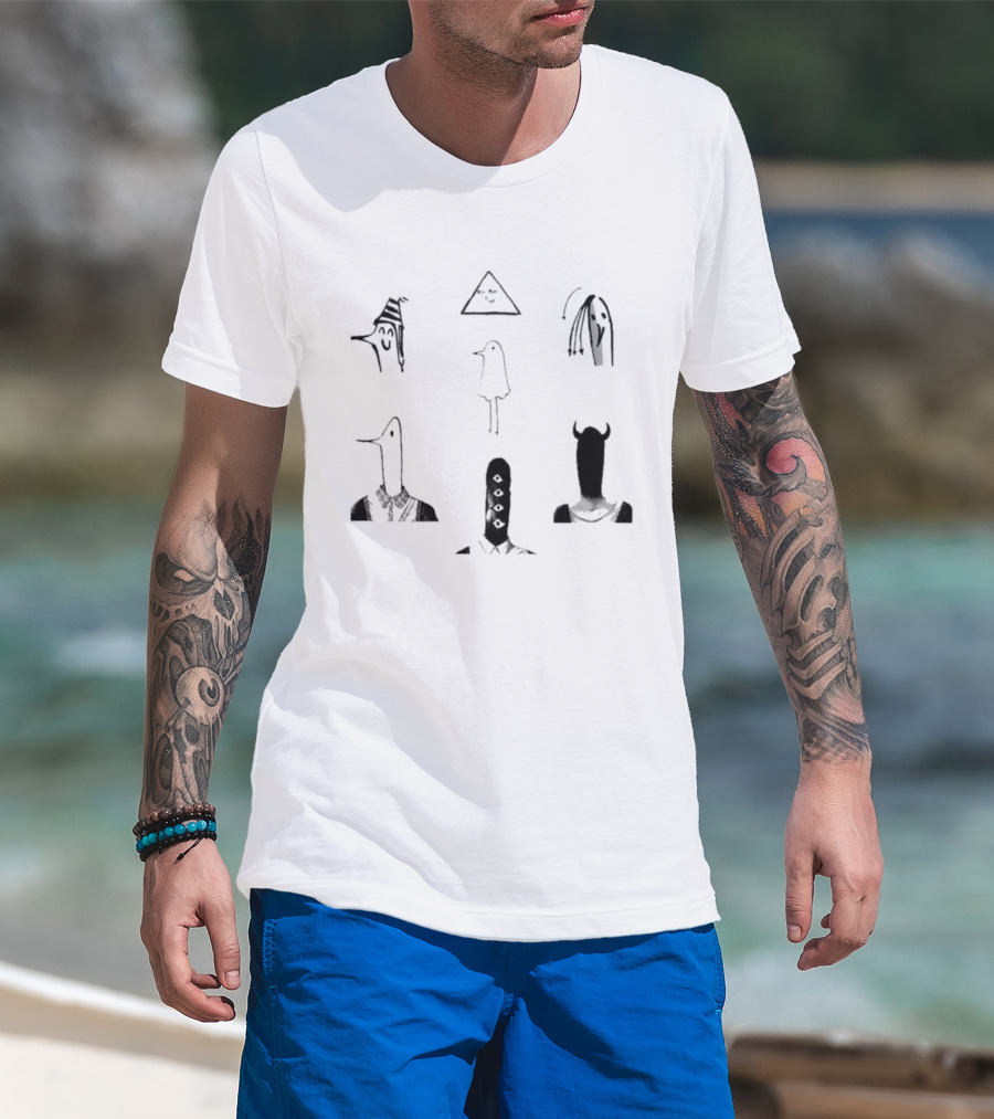 Oyasumi Punpun All Forms Minimalist Characters Collection T-Shirt