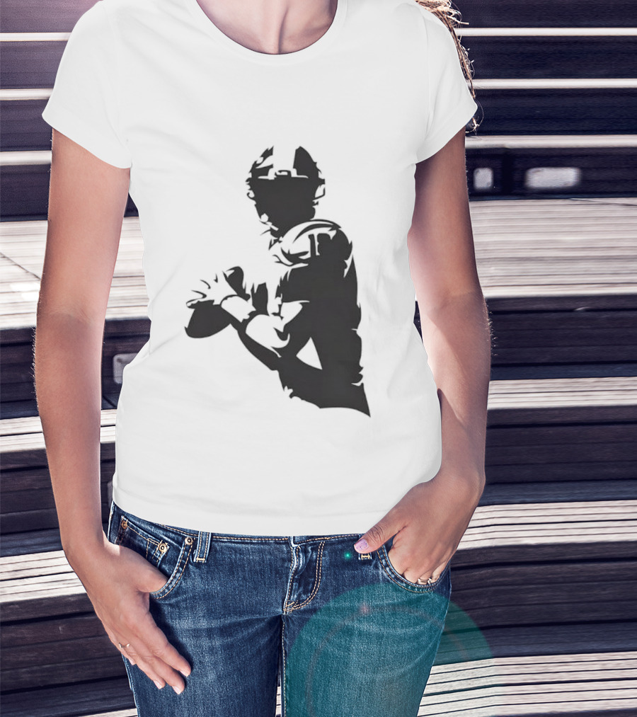 Quarterback Player Silhouette American Football Sports T-Shirt