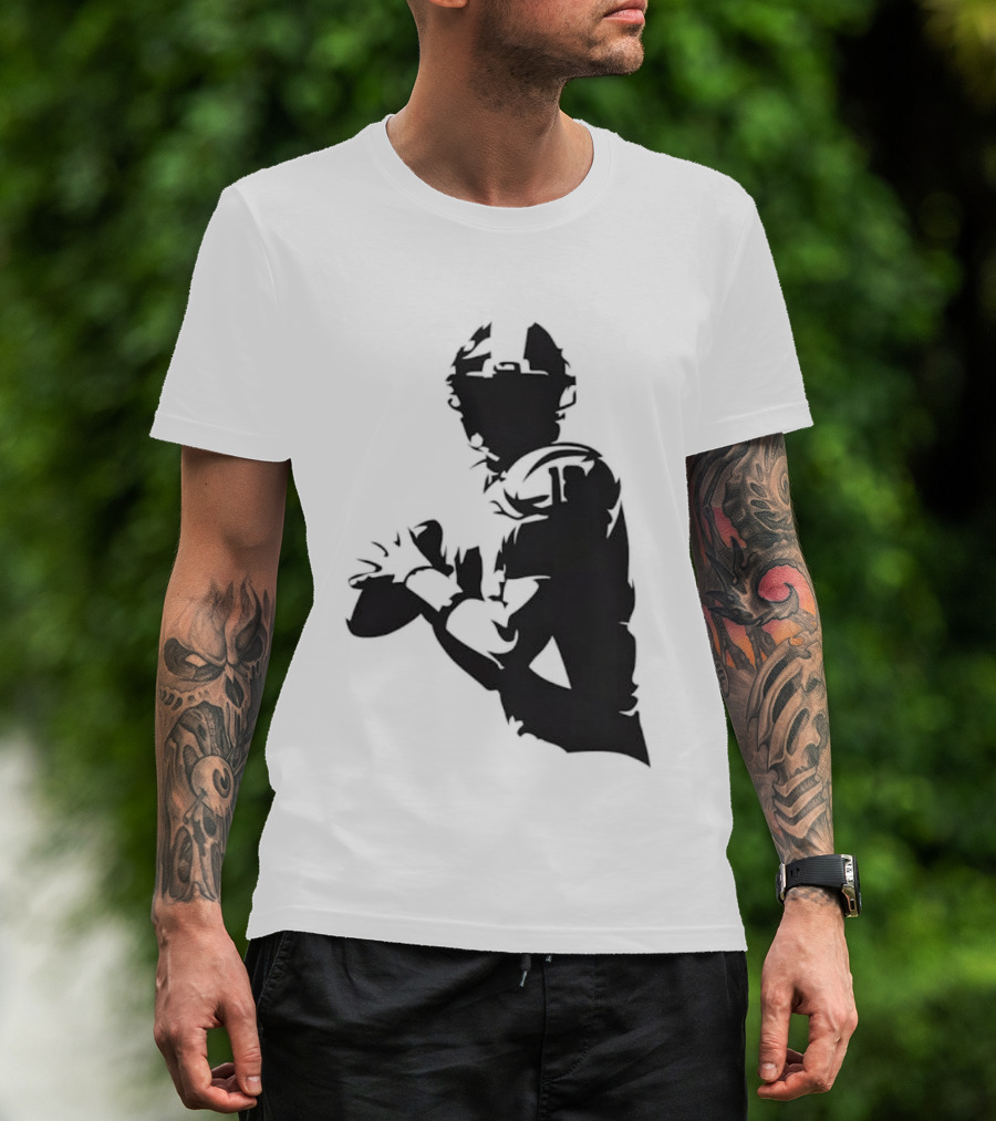 Quarterback Player Silhouette American Football Sports T-Shirt