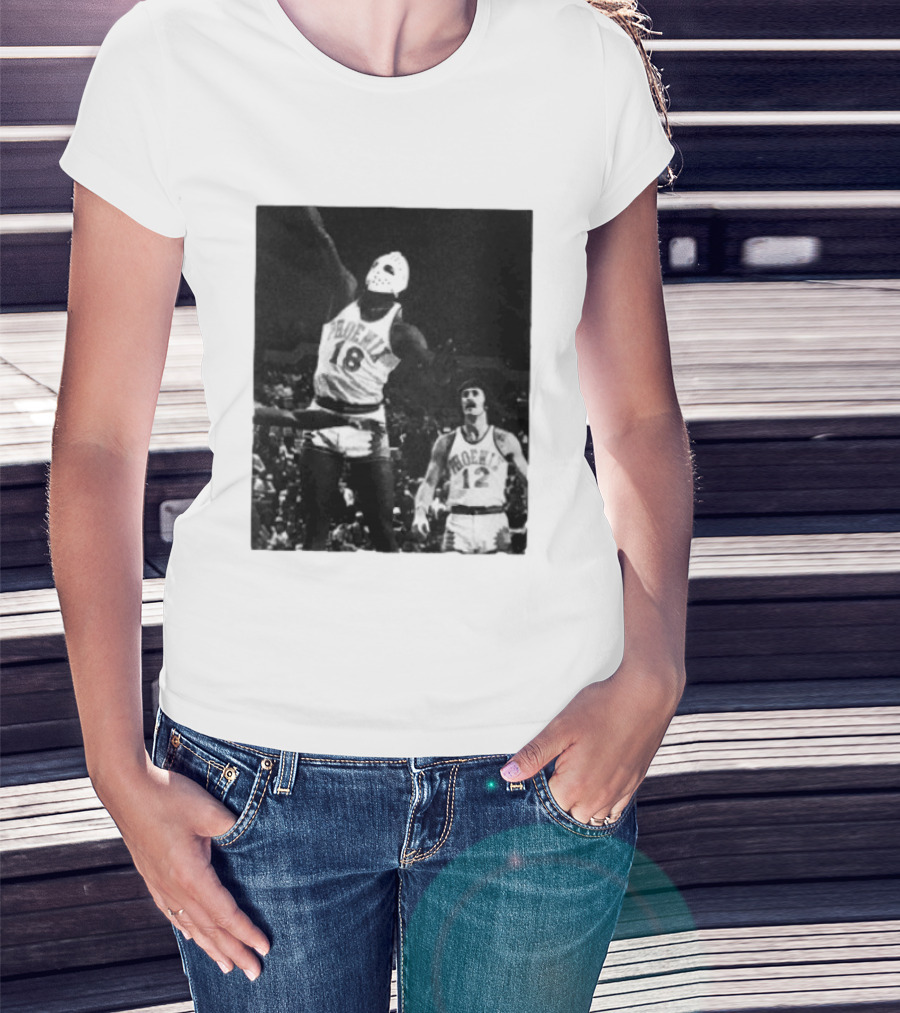 Curtis Perry Wearing Hockey Mask During Phoenix Suns NBA Game T-Shirt