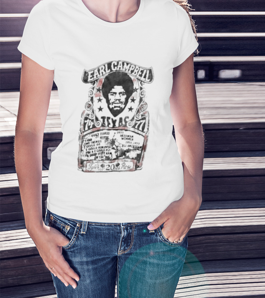 Earl Campbell Texas Longhorns Number 20 Football Legacy Roots Of Fight 1974 1976 T-Shirt