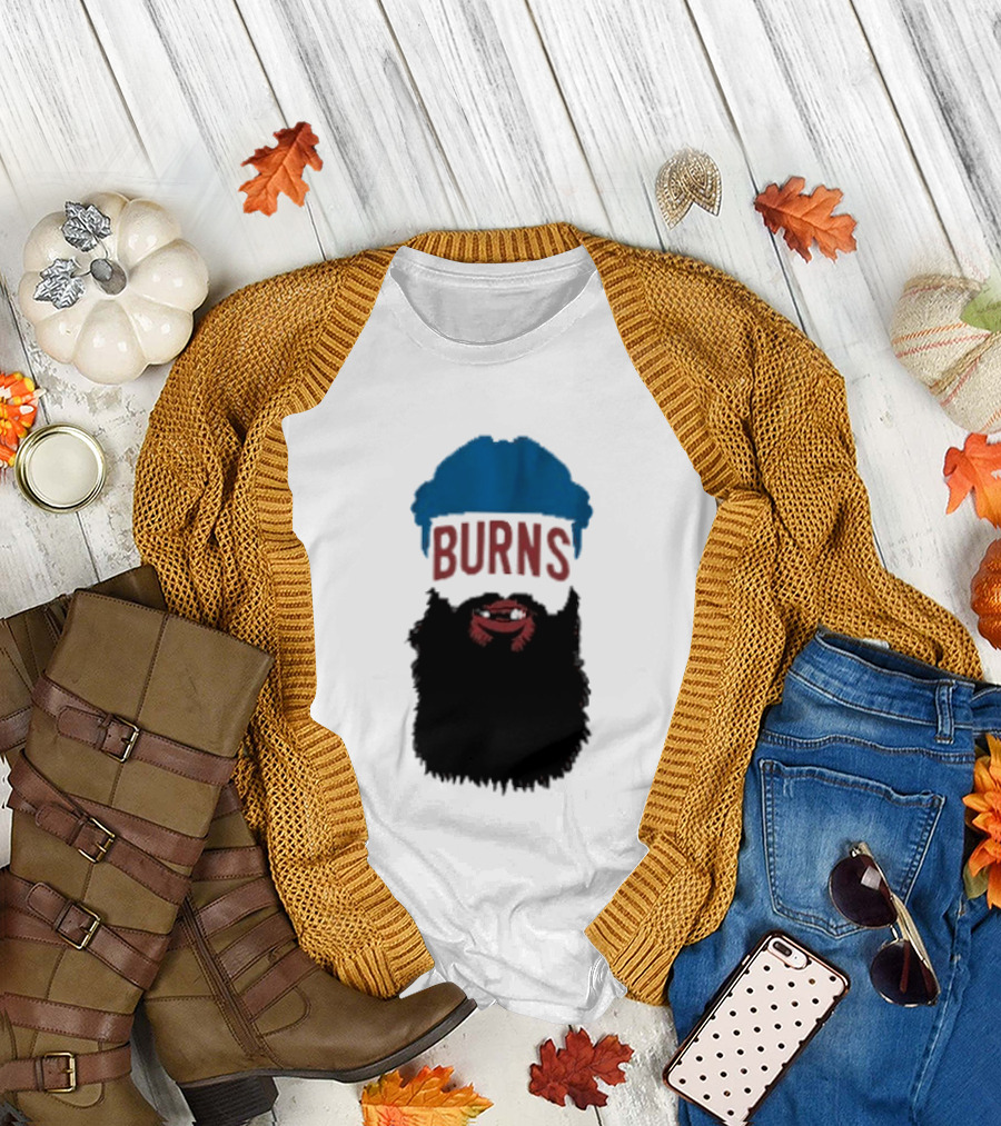 Brent Burns Beard Blue And Red Text Colorado Hockey Fan T-Shirt