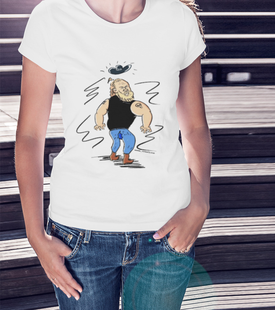Brock Lesnar WWE Smackdown Cowboy Cartoon T-Shirt