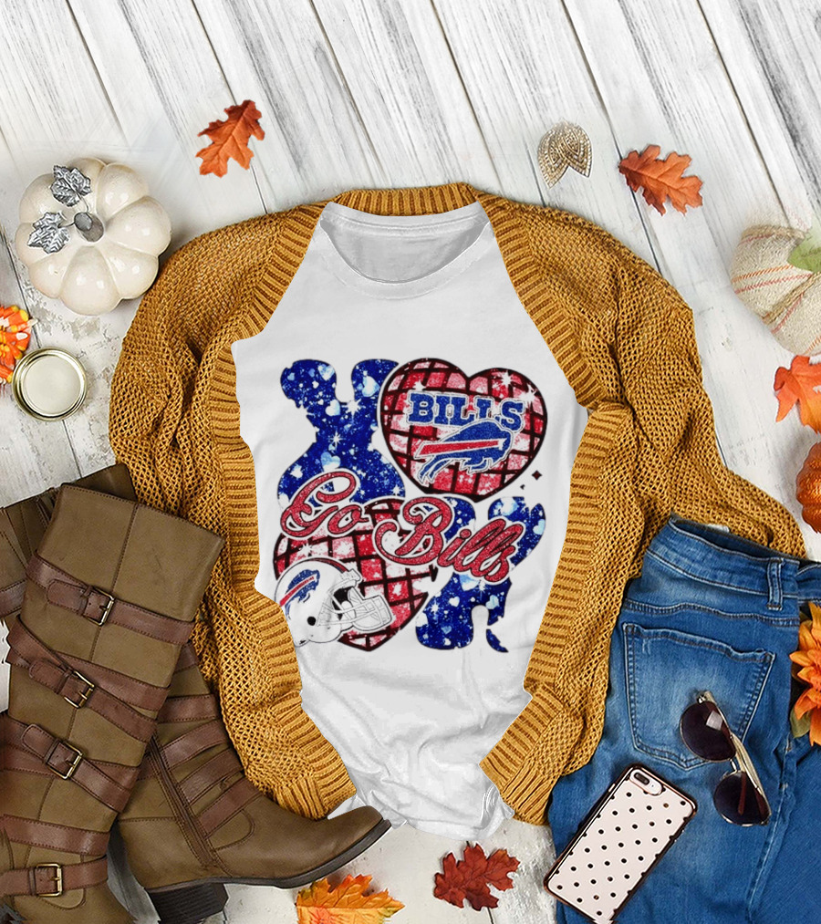 Buffalo Bills Go Bills Heart Valentine's Day Football T-Shirt