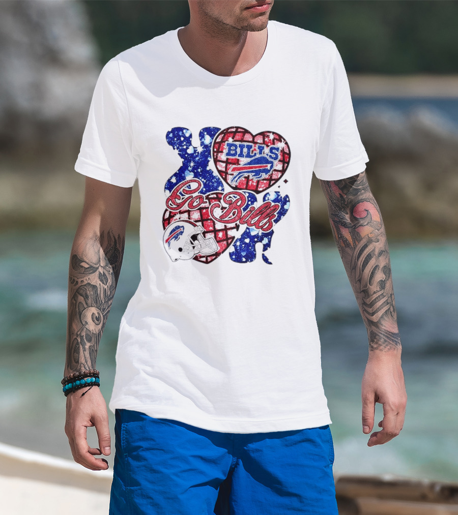 Buffalo Bills Go Bills Heart Valentine's Day Football T-Shirt