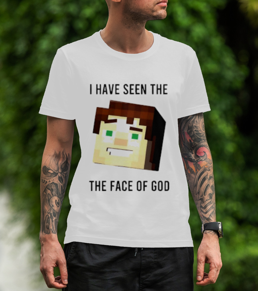 I Have Seen The Face Of God Minecraft Style Pixel T-Shirt