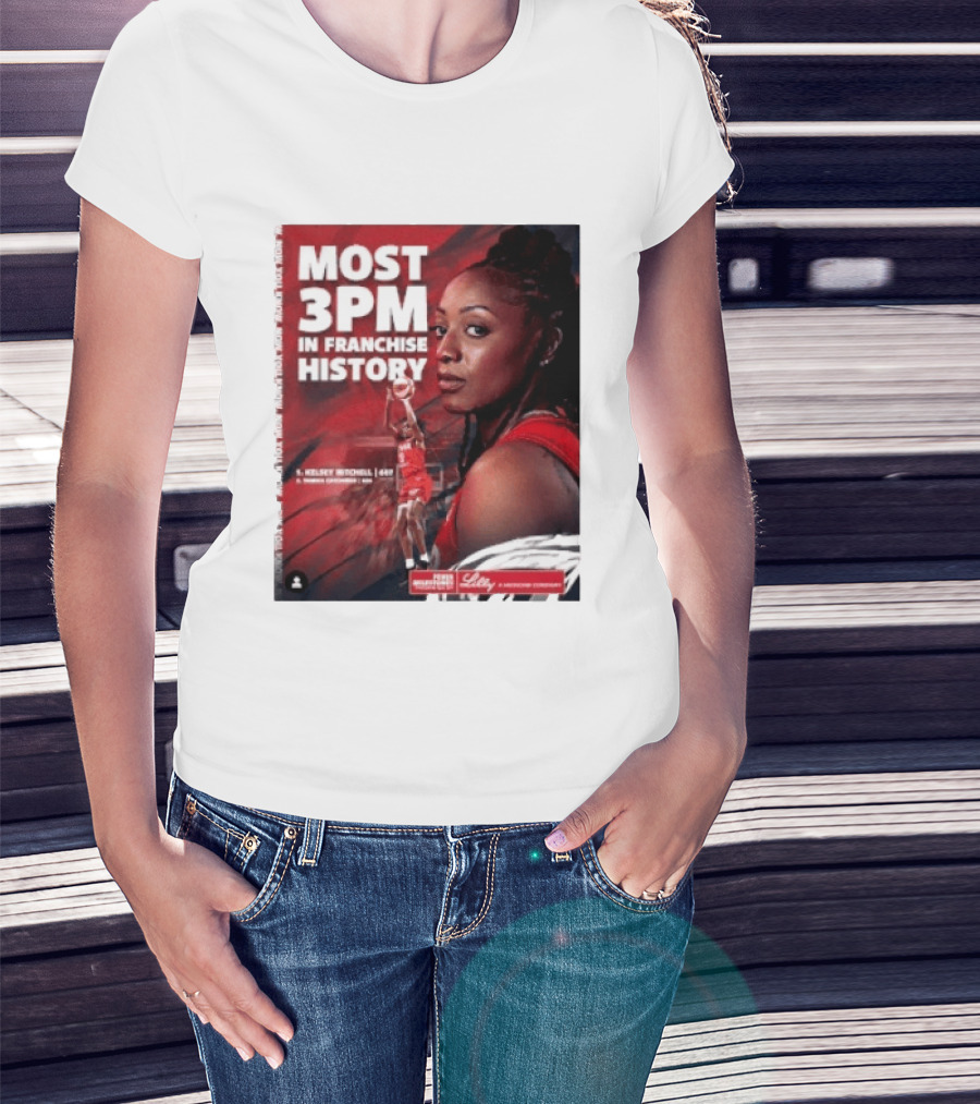 Kelsey Mitchell Most 3PM In Franchise History Indiana Fever T-Shirt