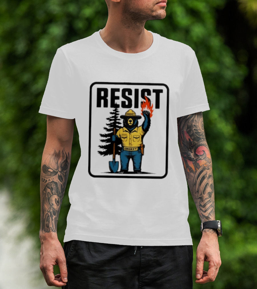 Resist Smokey Fire Prevention Bear California Forest T-Shirt