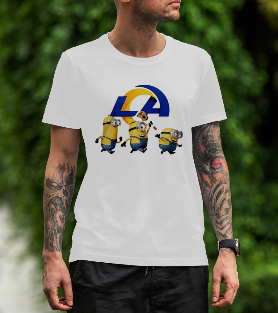 Minions LA Rams Football Team Crossover Fun T-Shirt