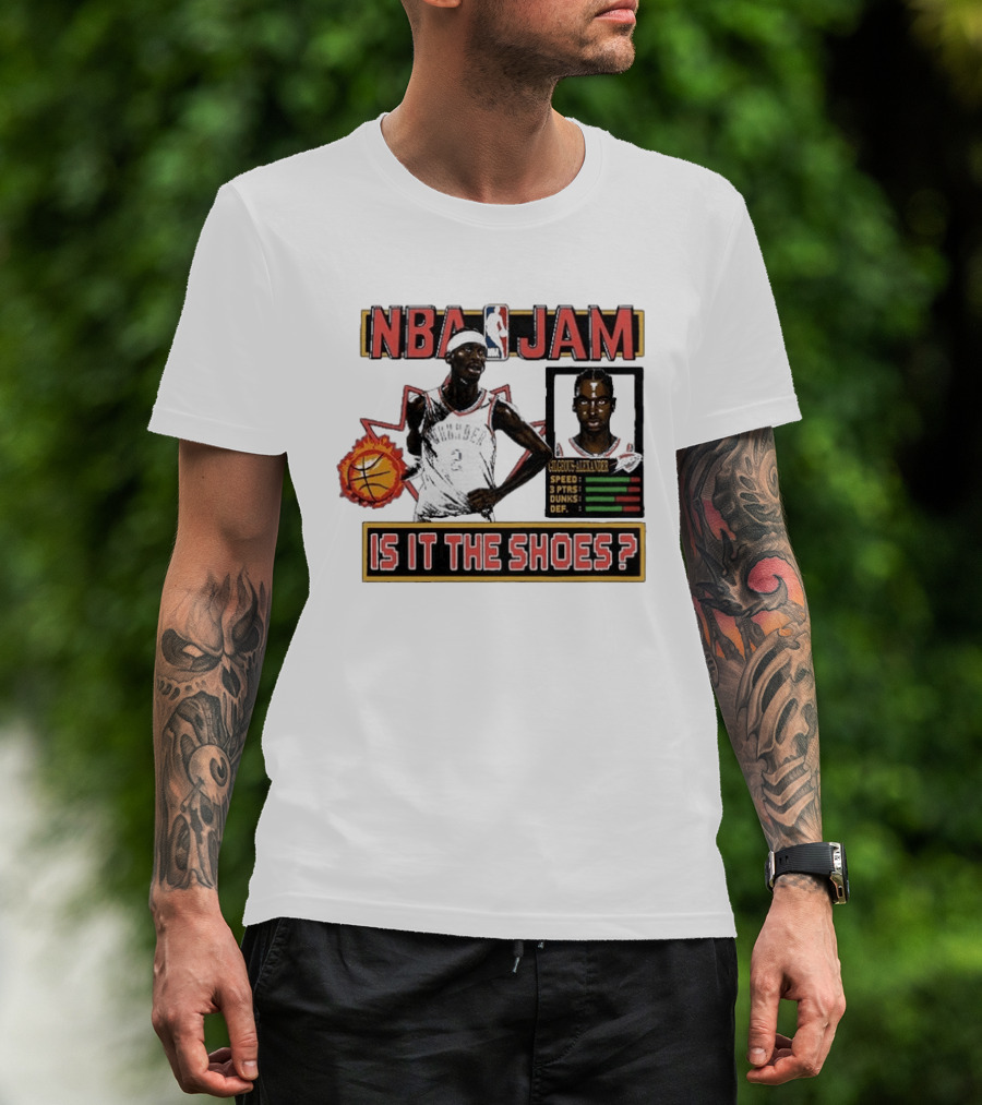 Shai Gilgeous Alexander Oklahoma City Thunder NBA Jam Is It The Shoes Homage Tri Blend T-Shirt