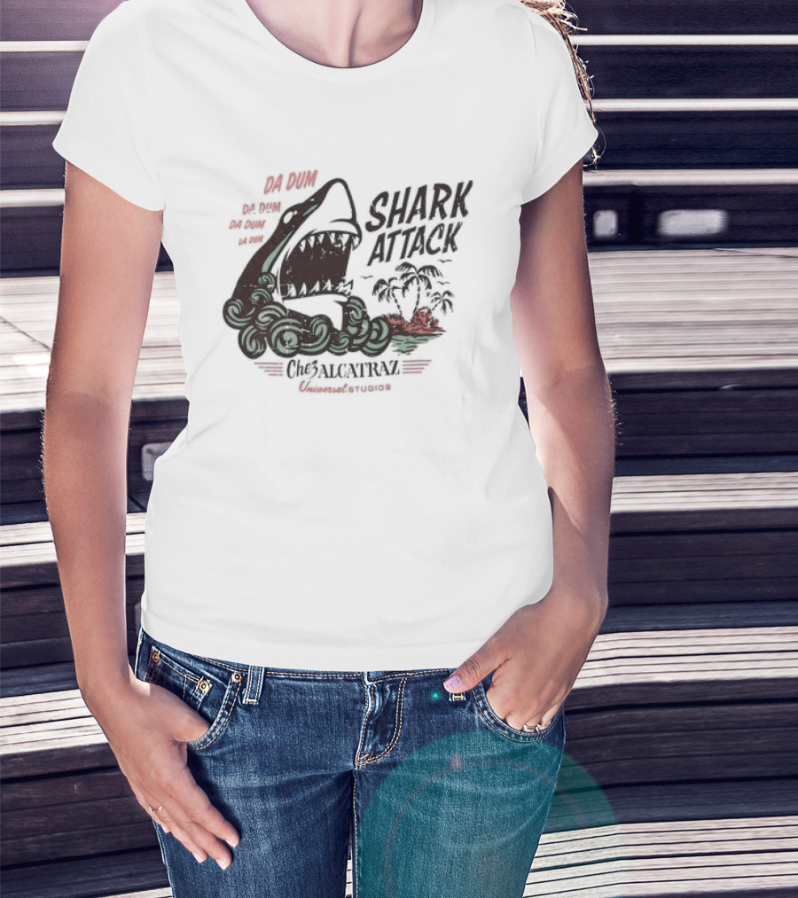 Big Wave Shark Attack Che Alcatraz Island California Adventure T-Shirt