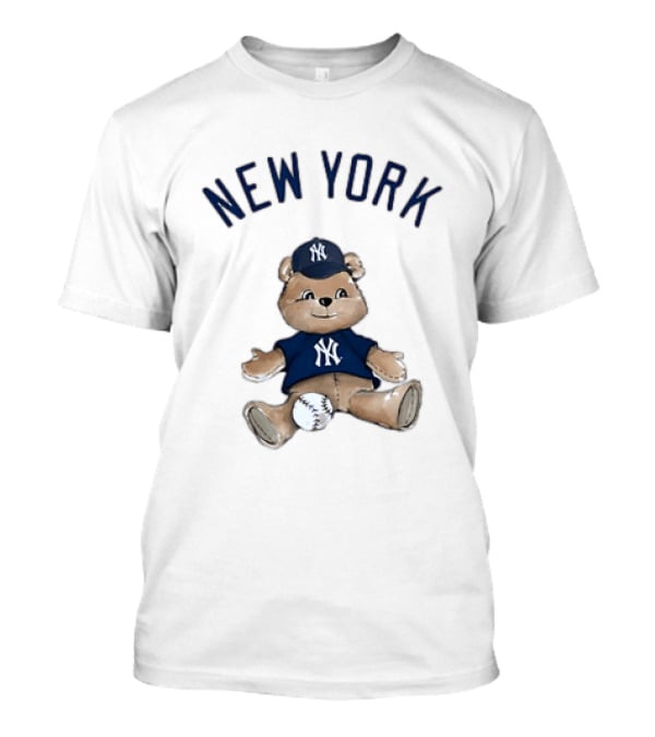 New York Yankees Teddy Bear With Baseball Cap And Baseball Youth T-Shirt