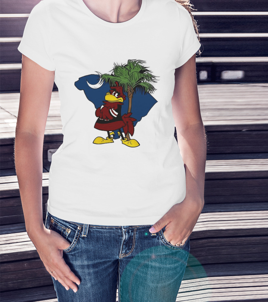 South Carolina Gamecocks Hey Gamecocks Mascot Palmetto Crescent T-Shirt