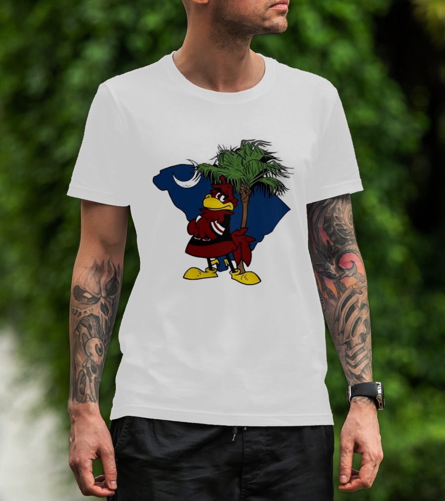 South Carolina Gamecocks Hey Gamecocks Mascot Palmetto Crescent T-Shirt