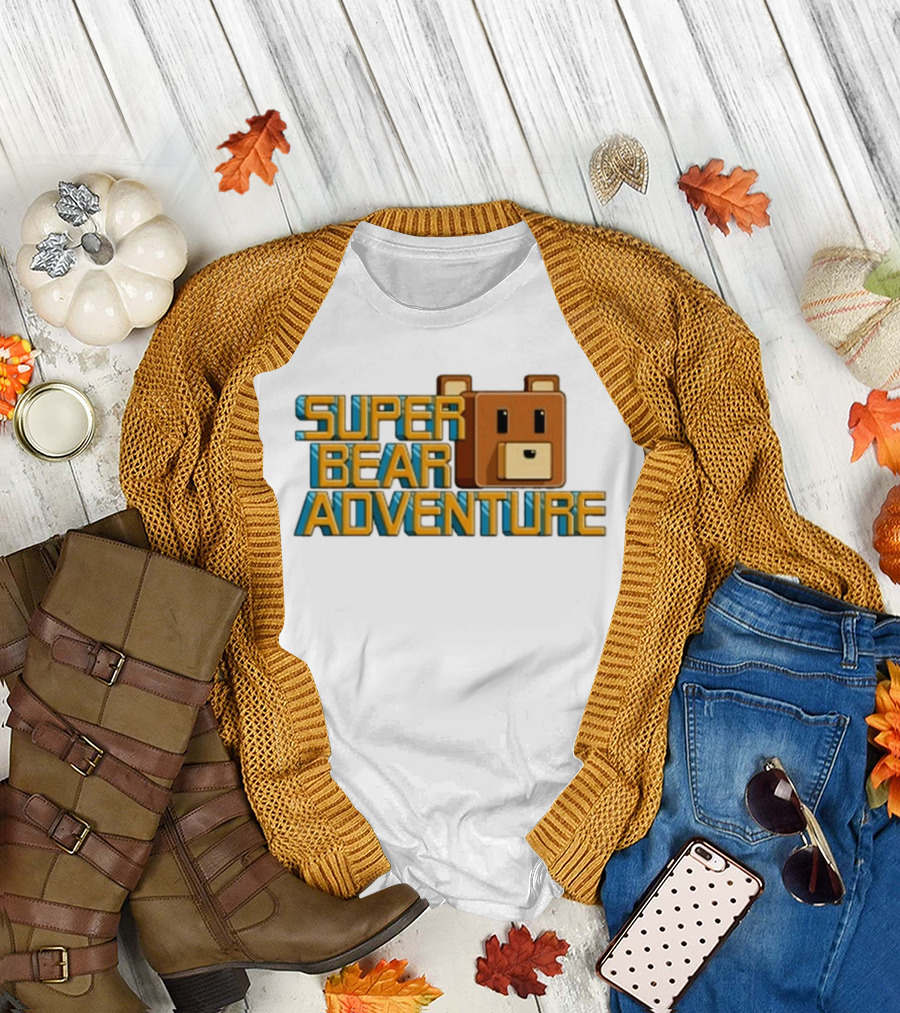 Super Bear Adventure Pixel Art Bear Face T-Shirt