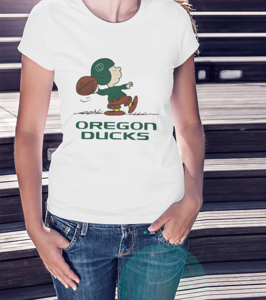 Peanuts Charlie Brown Oregon Ducks Football Quarterback T-Shirt