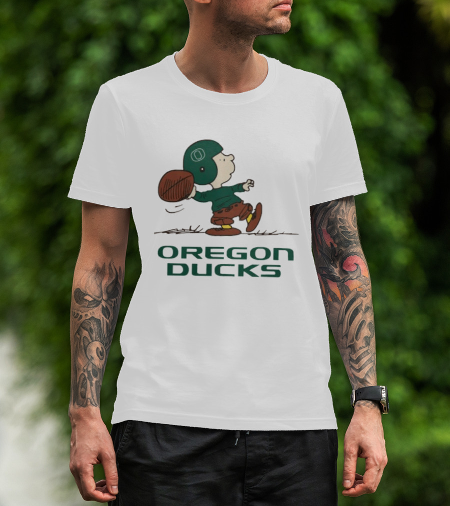 Peanuts Charlie Brown Oregon Ducks Football Quarterback T-Shirt