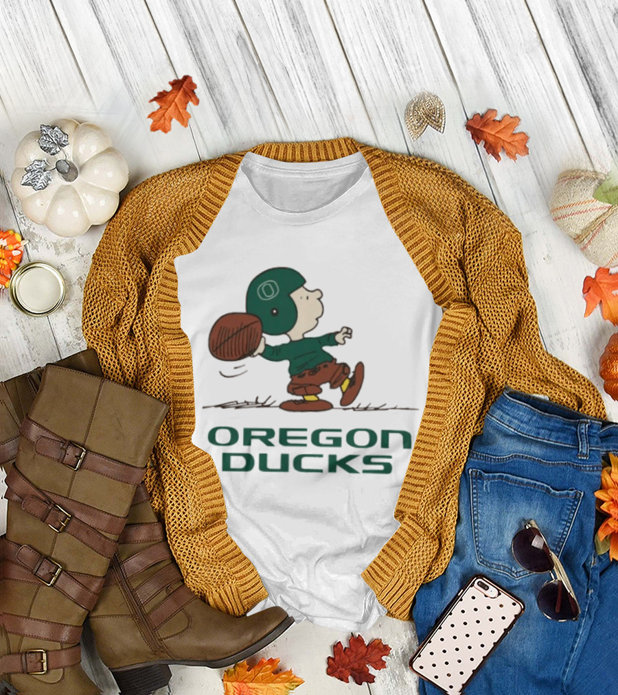 Peanuts Charlie Brown Oregon Ducks Football Quarterback T-Shirt