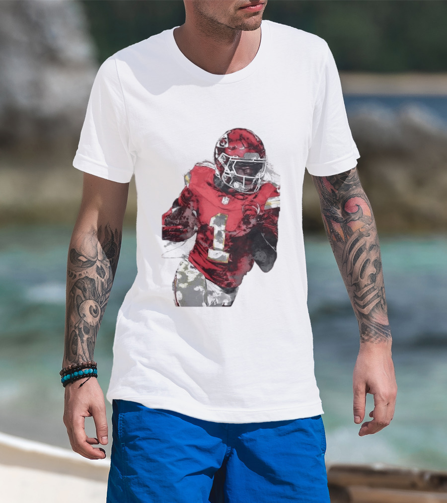 Kansas City Chiefs Xavier Worthy Football Player Number One T-Shirt