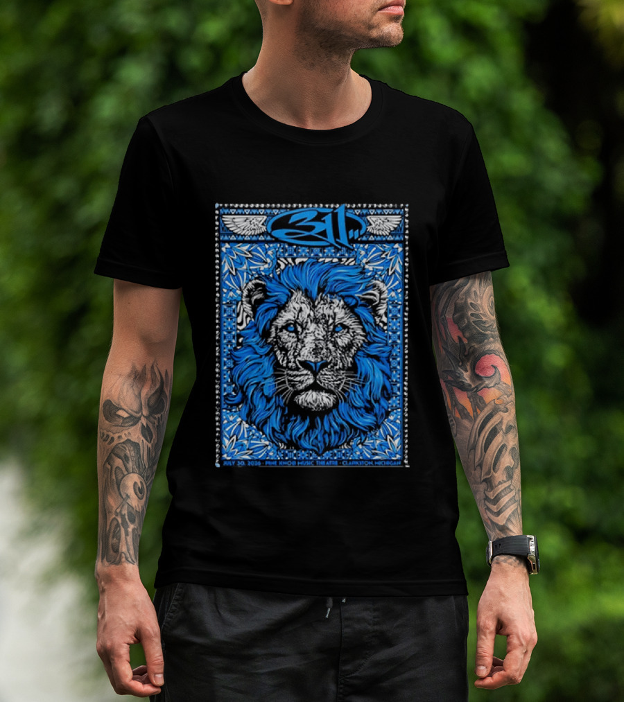 311 Live At Pine Knob Music Theatre July 30 2026 Lion Artwork Clarkson Michigan T-Shirt