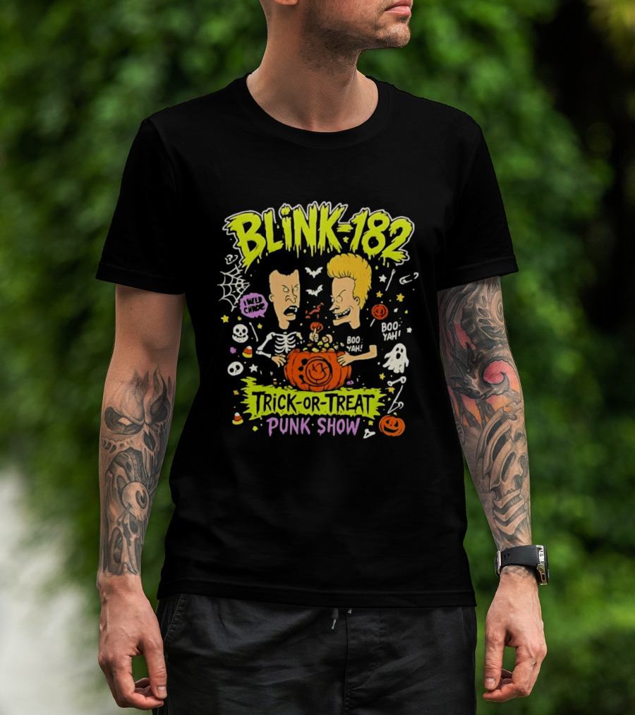 Blink 182 Beavis And Butt Head Halloween Trick Or Treat Punk Show T-Shirt