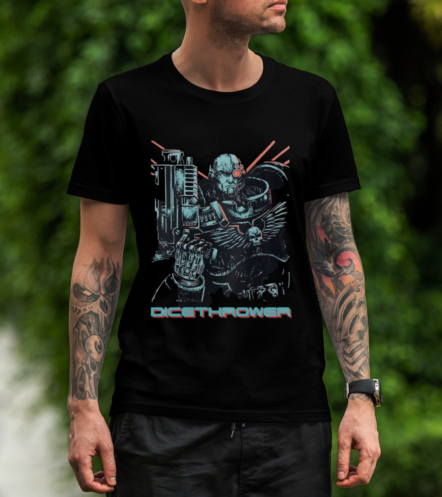 Iron Hand Space Marine Dicethrower With Bolter T-Shirt