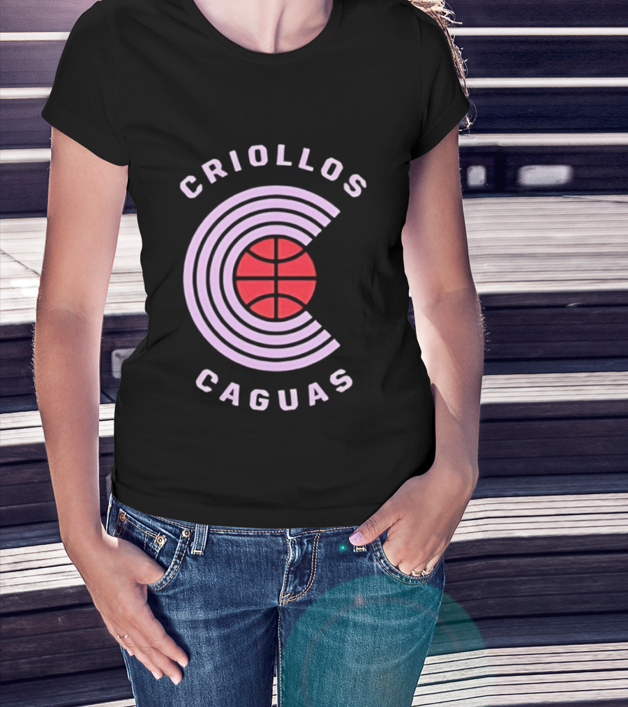 Criollos De Caguas Basketball Team Retro Style Logo Sports T-Shirt