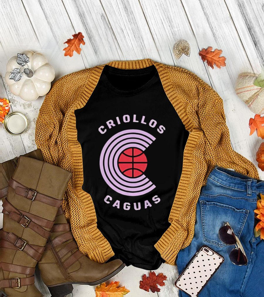 Criollos De Caguas Basketball Team Retro Style Logo Sports T-Shirt