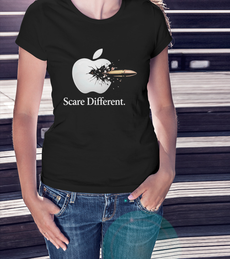 Scare Different Apple Bullet Hole Explosion T-Shirt