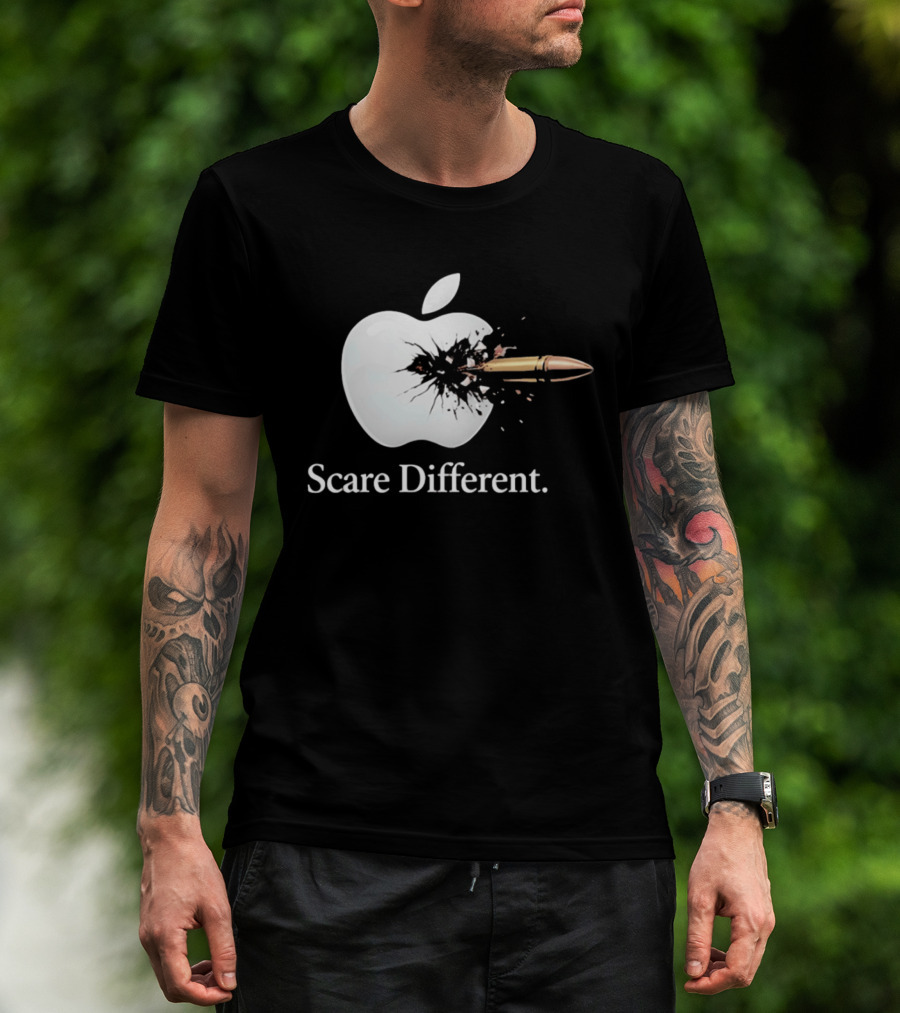 Scare Different Apple Bullet Hole Explosion T-Shirt