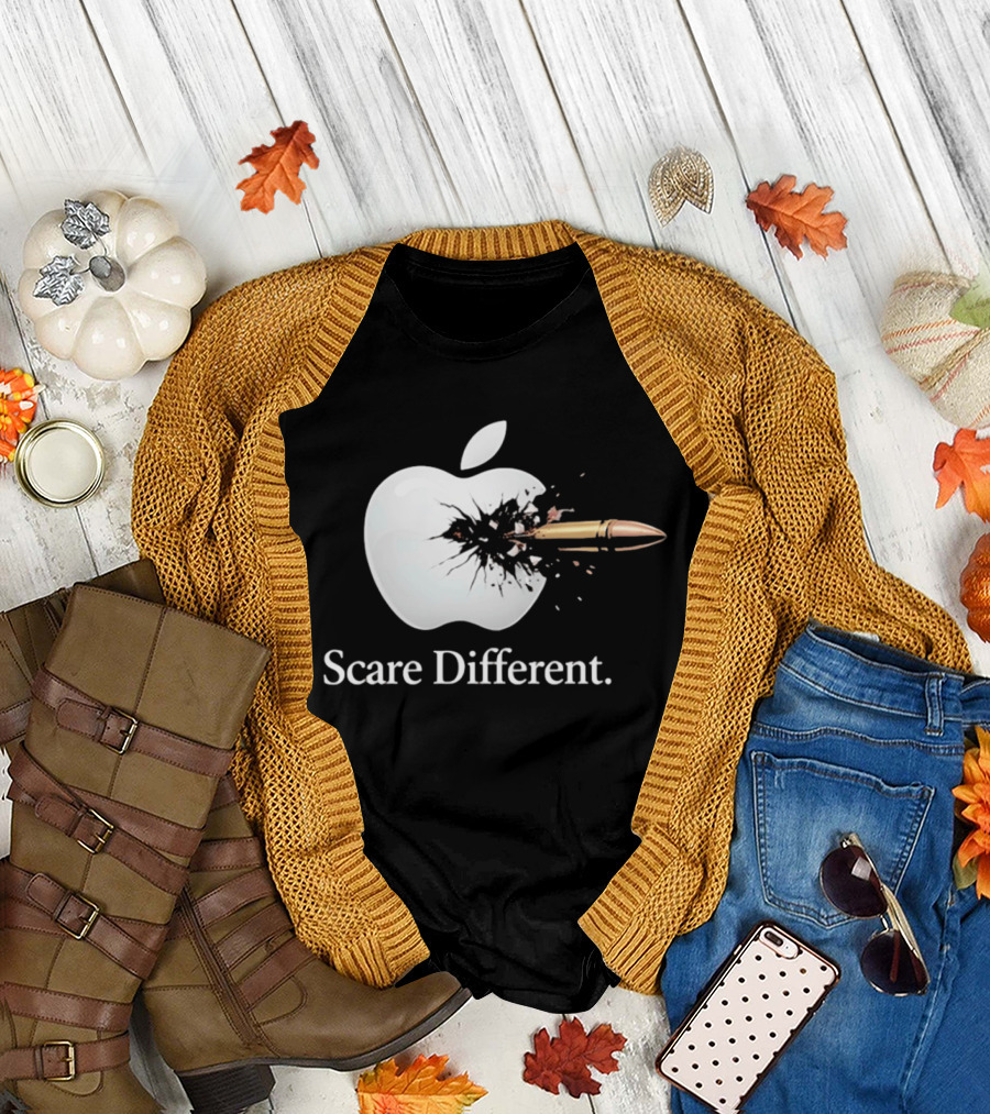 Scare Different Apple Bullet Hole Explosion T-Shirt