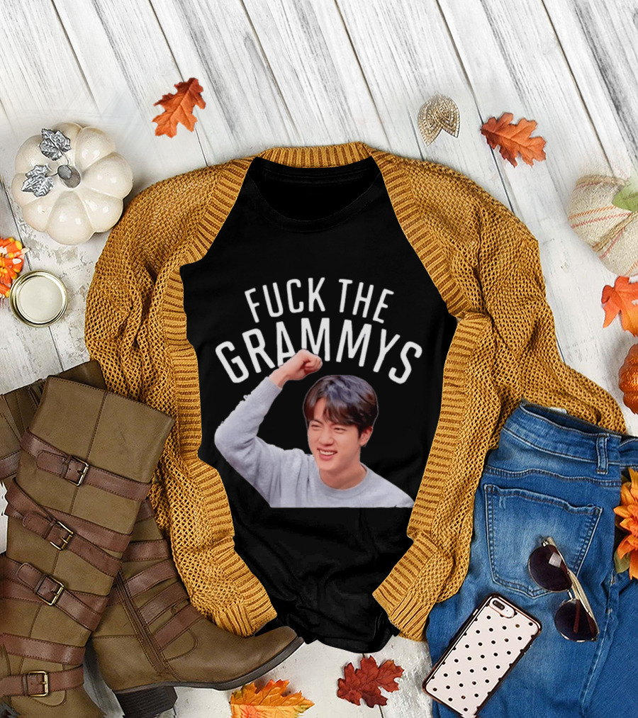 Jin BTS Fuck The Grammys K Pop Bangtan Boys Fandom T-Shirt