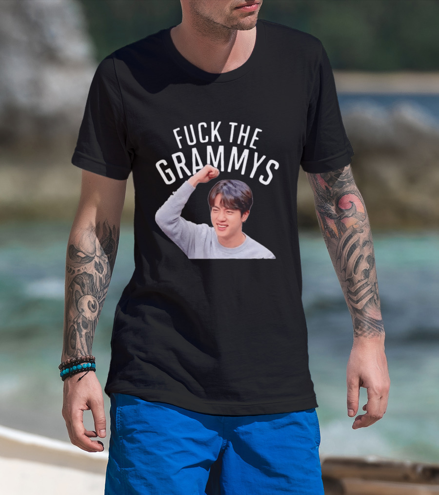 Jin BTS Fuck The Grammys K Pop Bangtan Boys Fandom T-Shirt