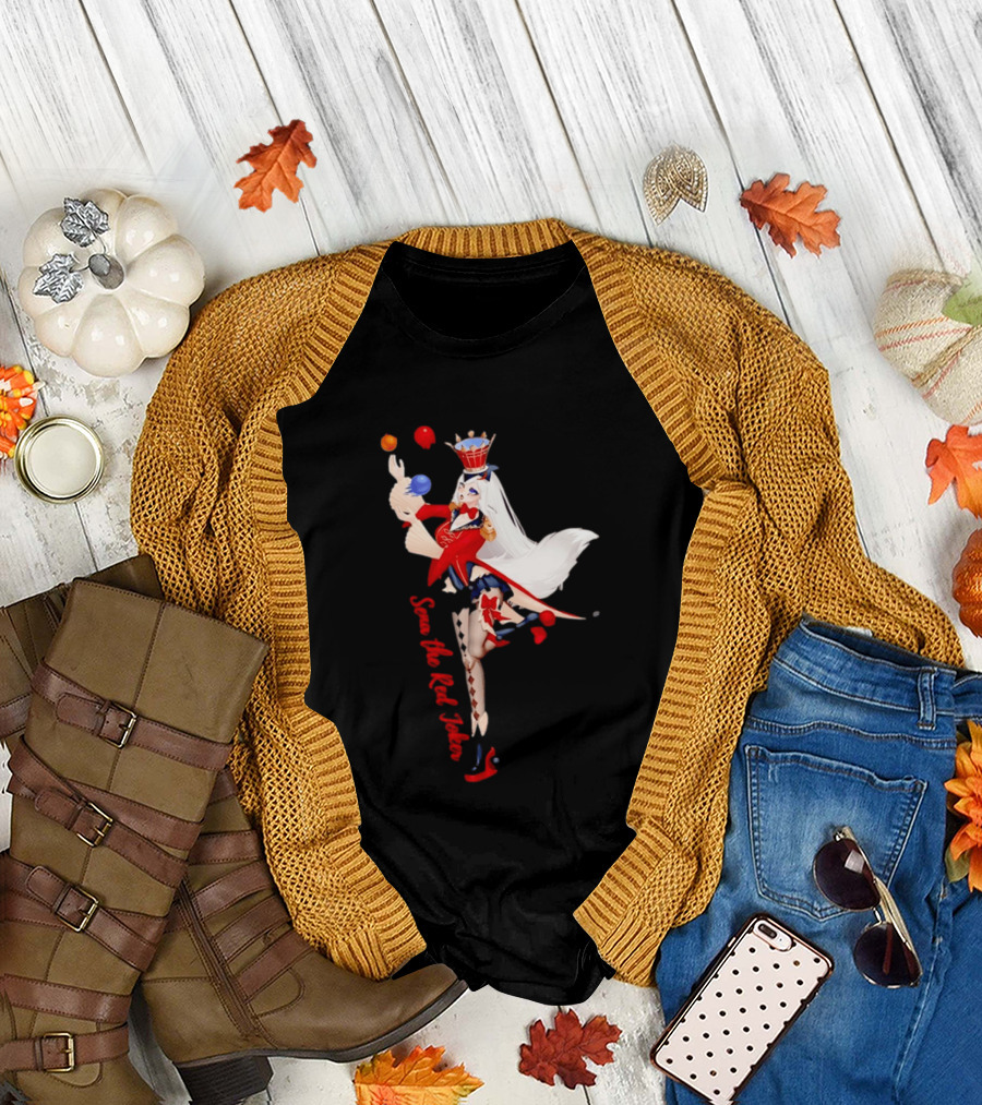 Sena The Red Joker Anime Jester Character With Crown And Juggling Balls T-Shirt
