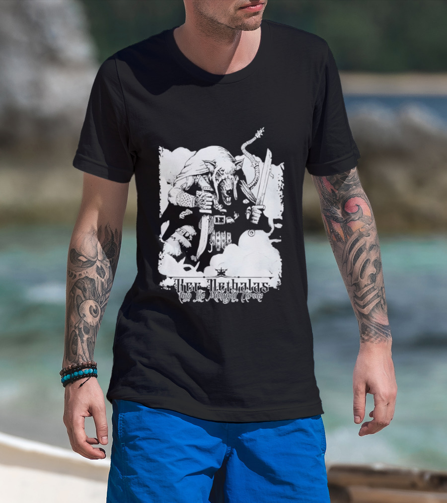 Ker Nethalas Into The Midnight Throne Rat Warrior Sword And Dagger Creature T-Shirt